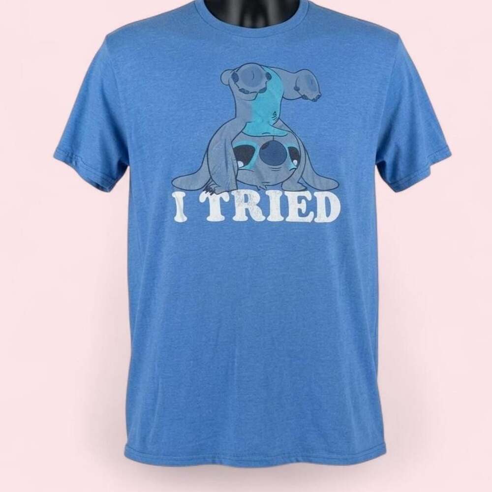 Disney Lilo & Stitch I Tried Heather Blue Graphic T-Shirt 2XL